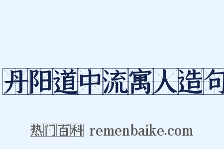 丹阳道中流寓人造句是什么意思的图片